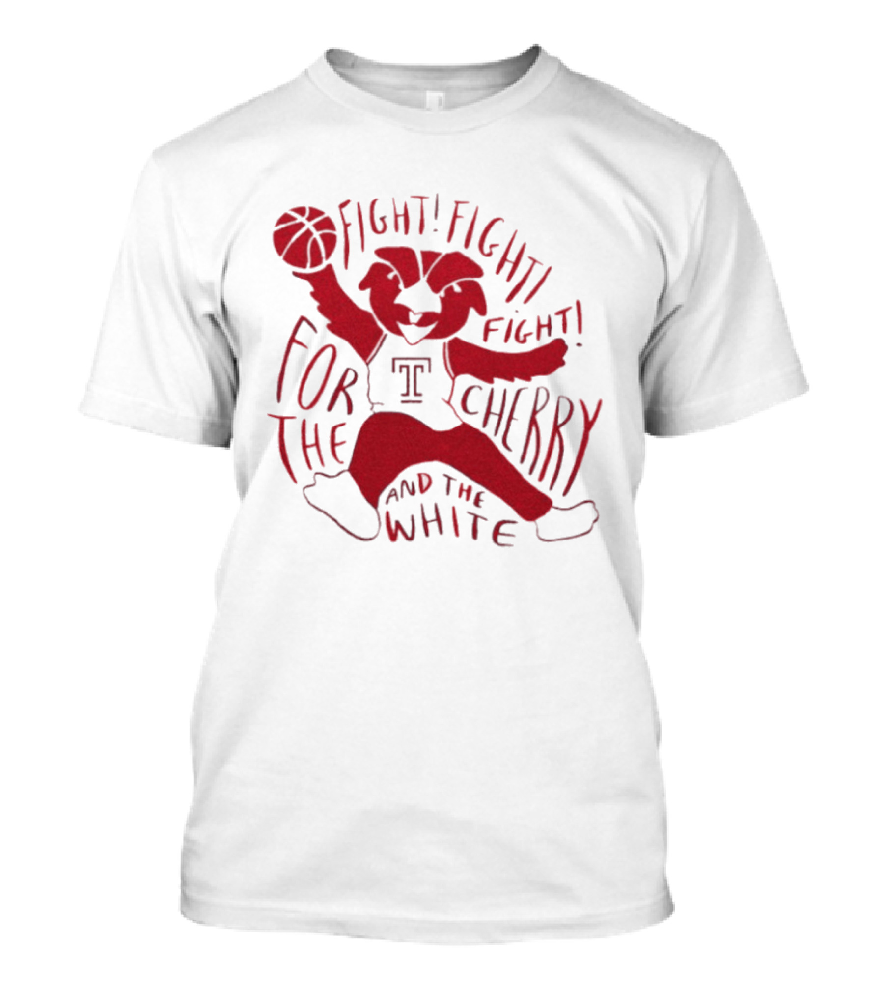 Temple Owls Mascot Fight For The Cherry And The White T-Shirt