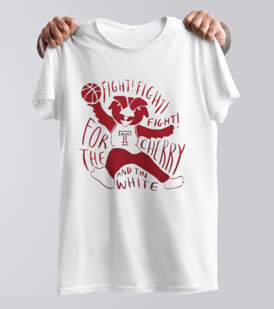 Temple Owls Mascot Fight For The Cherry And The White T-Shirt