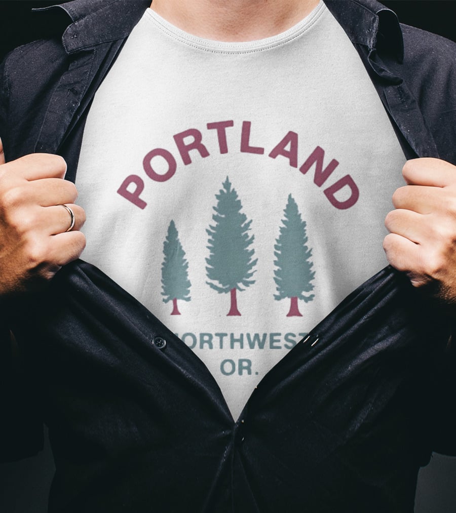 Portland Northwest OR Pine Trees Forest T-Shirt