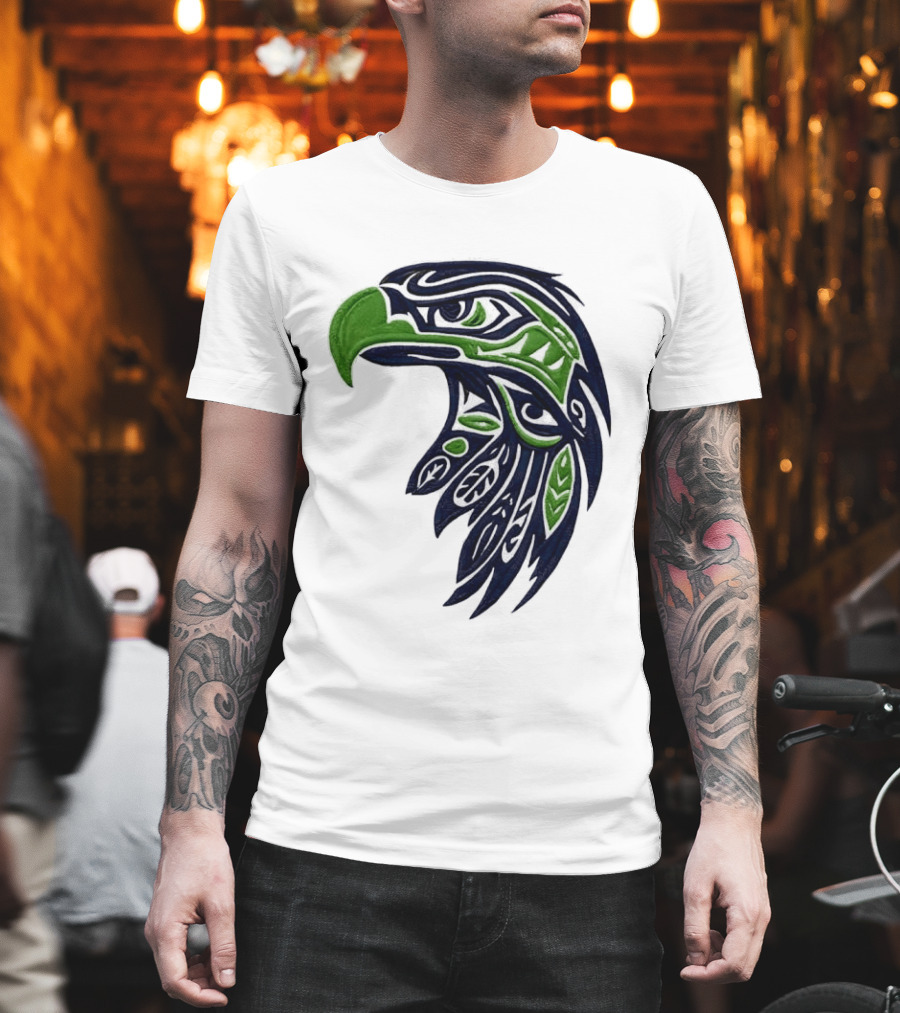 Seattle Seahawks Native American Tribal Art Eagle Head T-Shirt