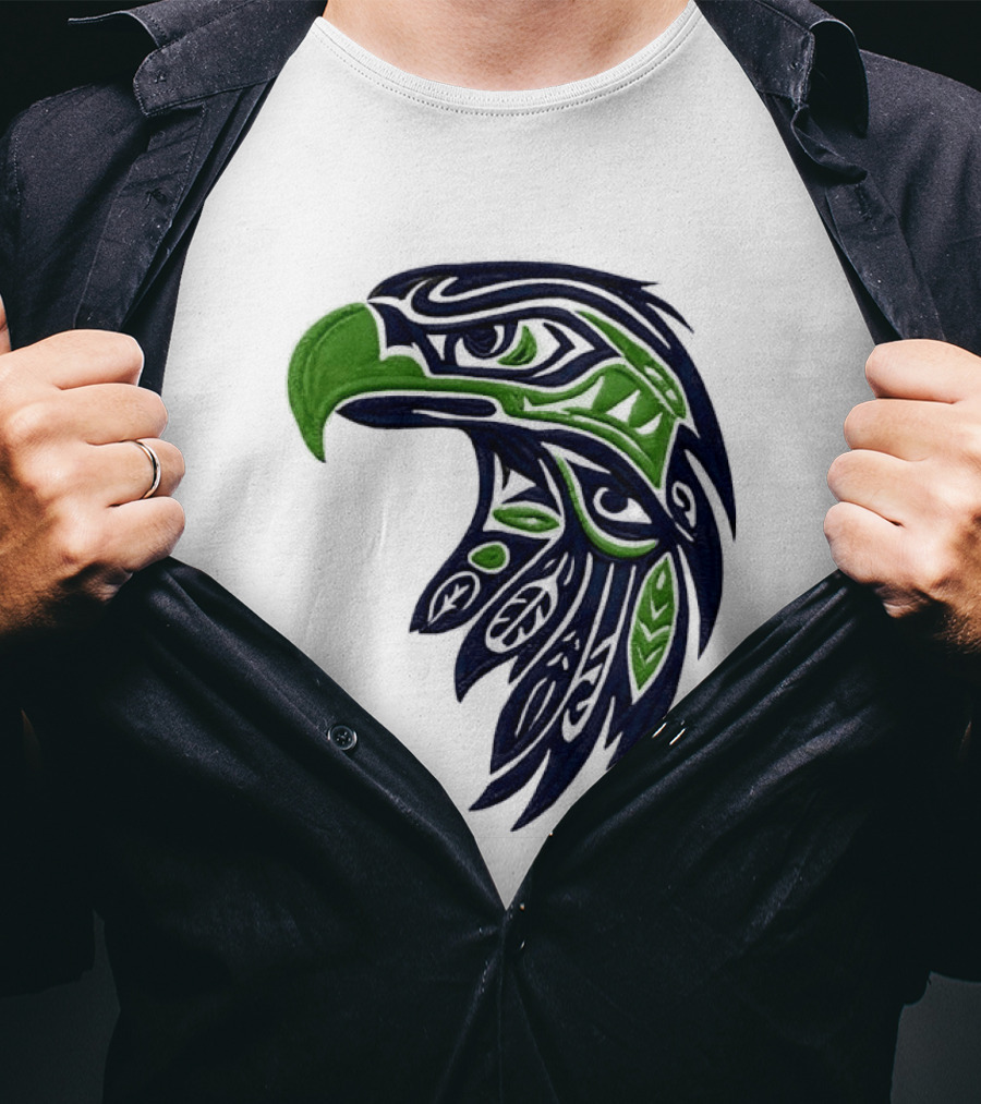 Seattle Seahawks Native American Tribal Art Eagle Head T-Shirt