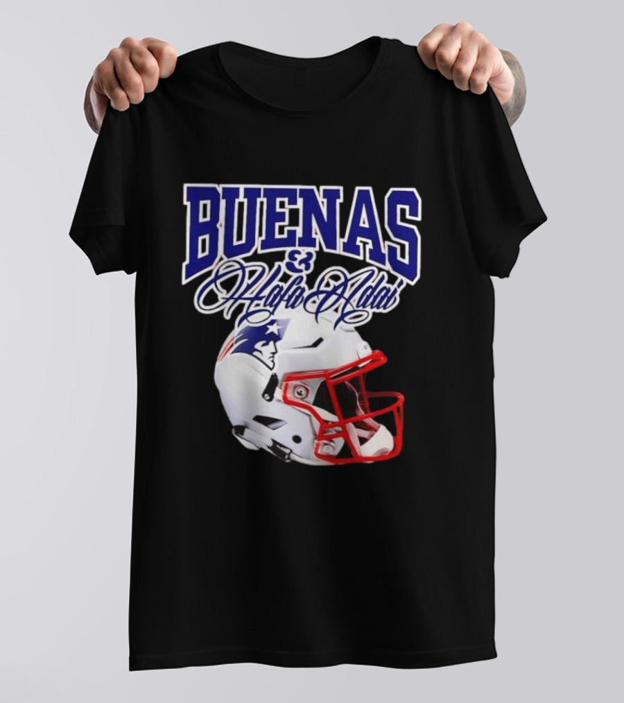 Buenas Hafa Adai New England Patriots Football Helmet T-Shirt