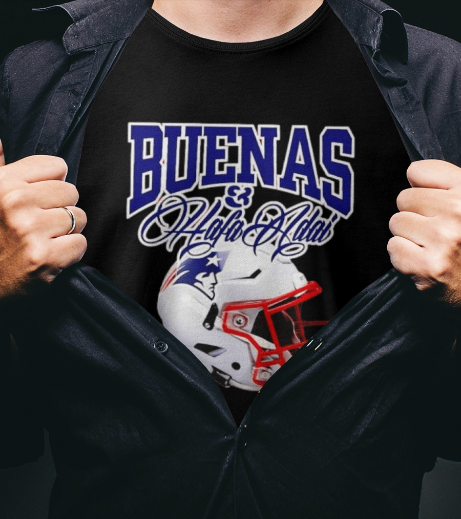 Buenas Hafa Adai New England Patriots Football Helmet T-Shirt