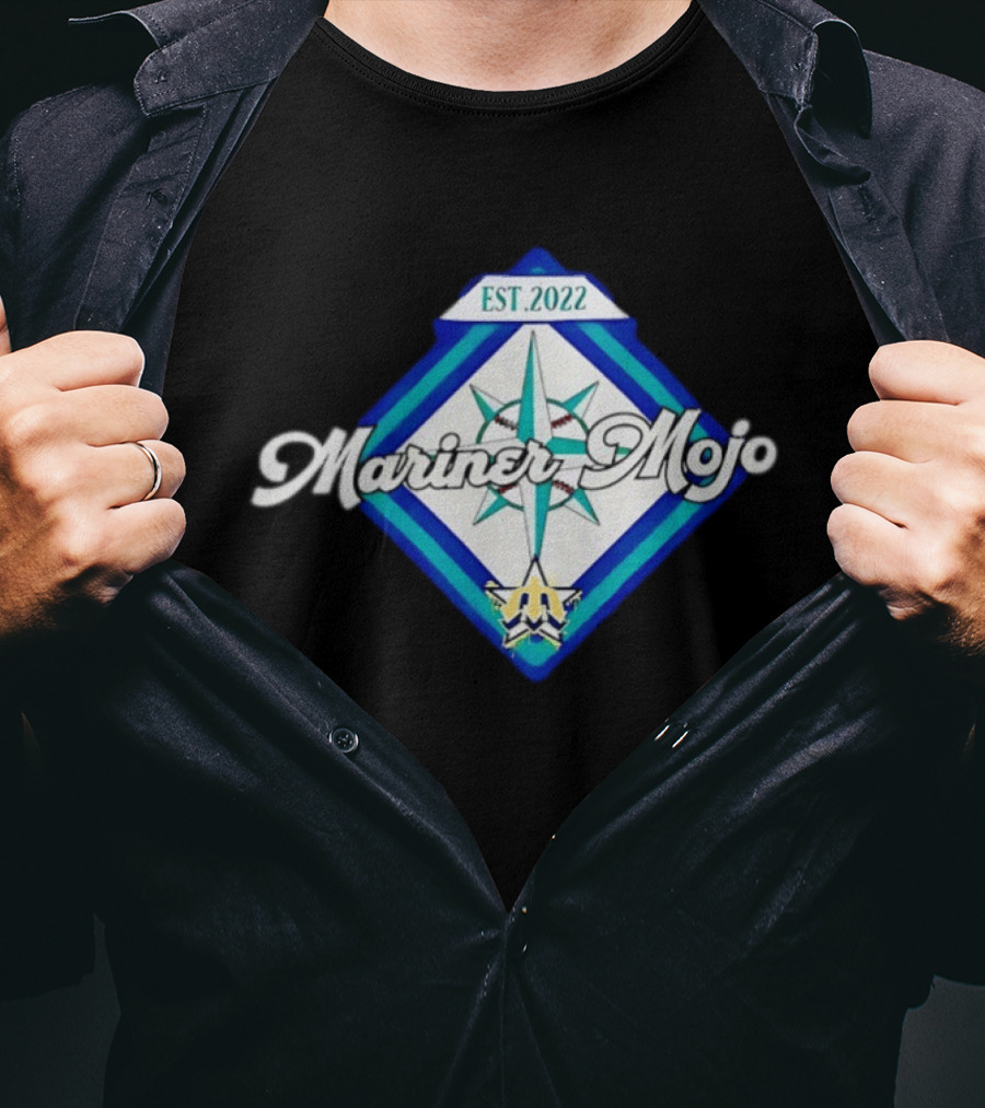 Seattle Mariners Mariner Mojo Est 2022 Compass Baseball T-Shirt