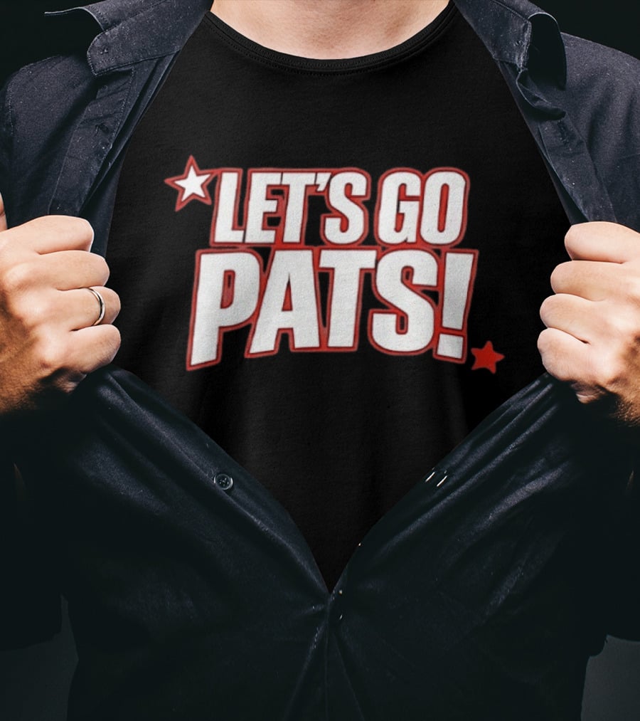 New England Patriots Let's Go Pats Star Fan Cheer T-Shirt