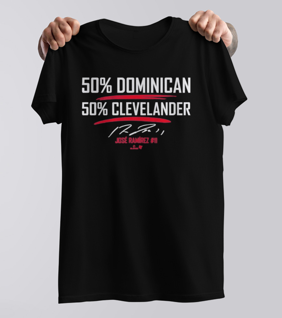 50% Dominican 50% Clevelander José Ramírez 99 T-Shirt