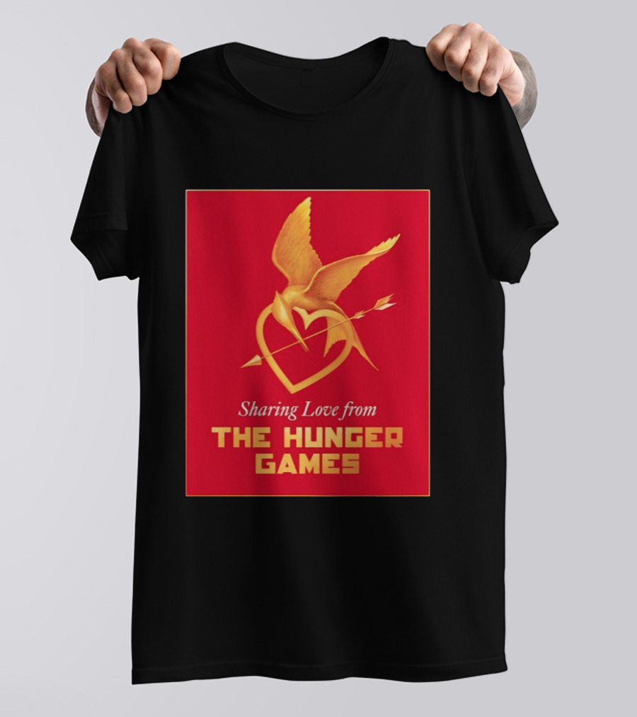 Sharing Love From The Hunger Games Mockingjay Heart T-Shirt