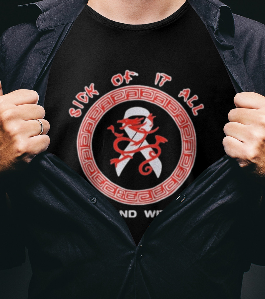 Sick Of It All We Stand With Lou Dragon Ribbon T-Shirt