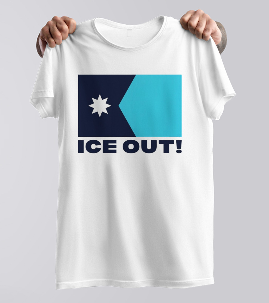 Ice Out Minnesota Star Flag T-Shirt