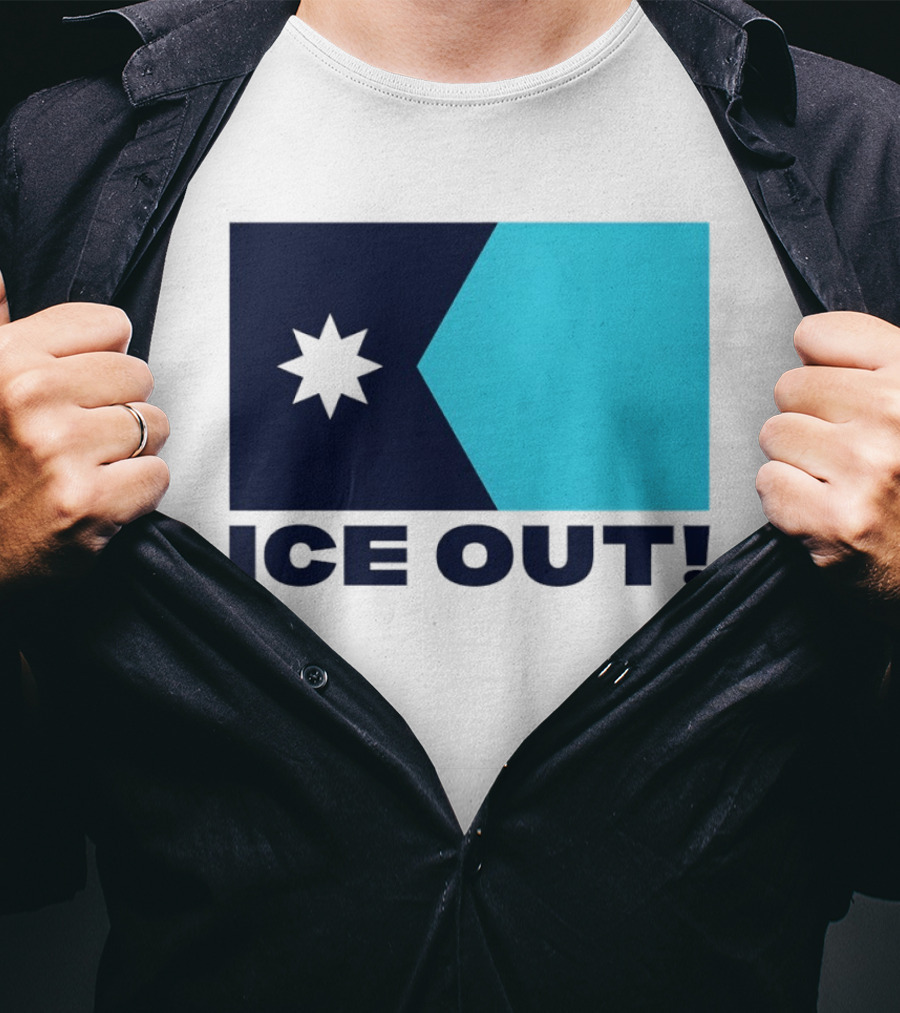 Ice Out Minnesota Star Flag T-Shirt