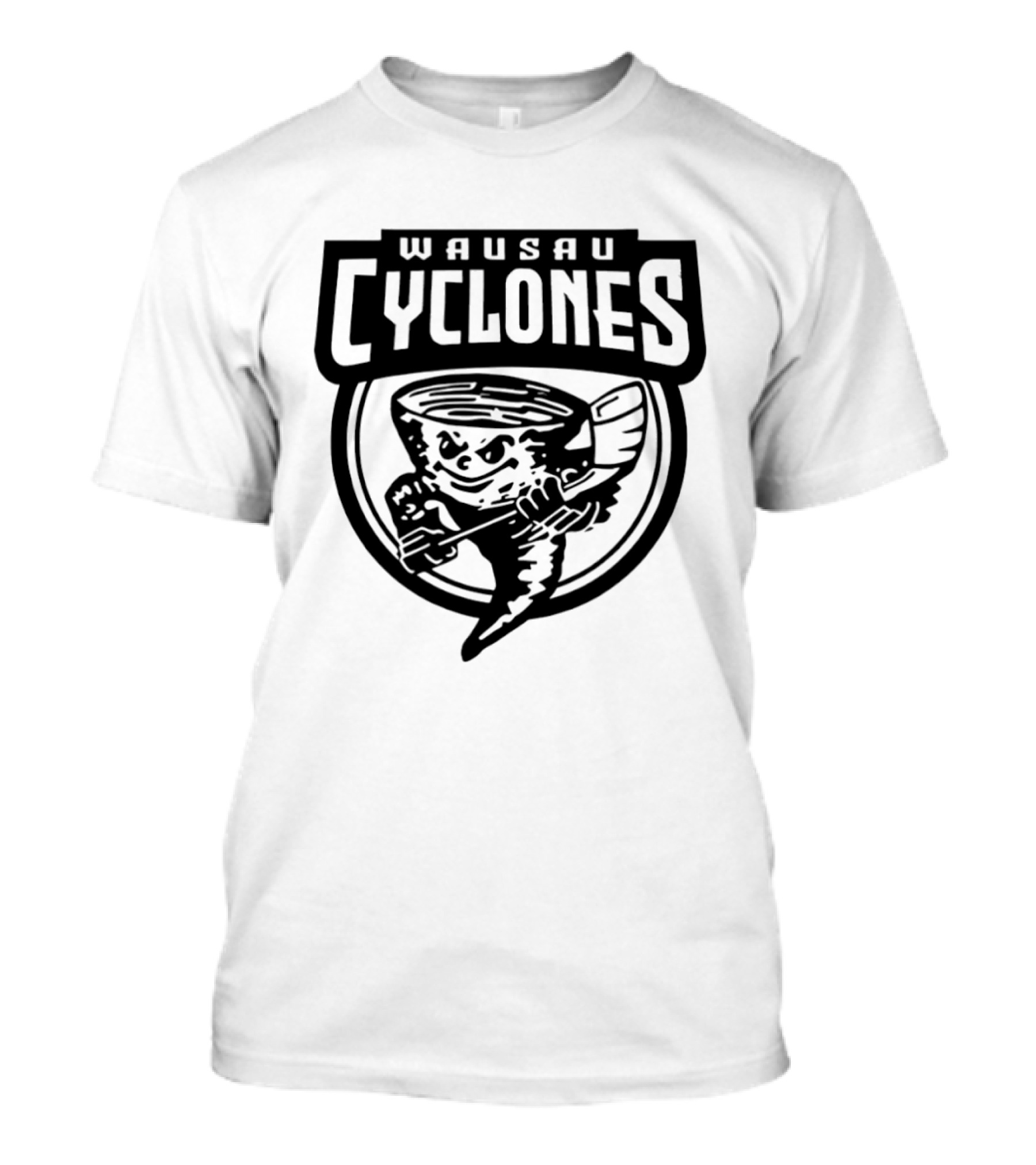 Wausau Cyclones Hockey 2025 Tornado Mascot Holding Stick T-Shirt
