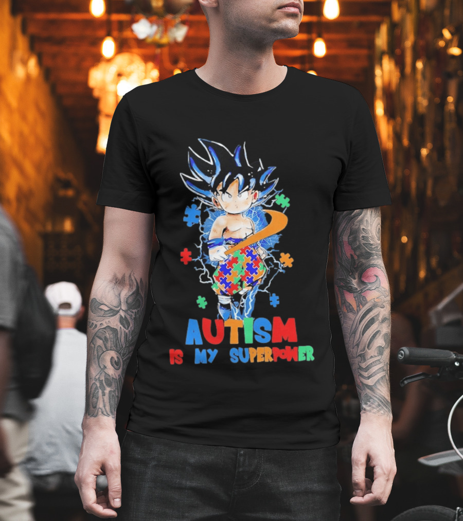 Dragon Ball Son Goku Autism Is My Superpower Puzzle Piece T-Shirt