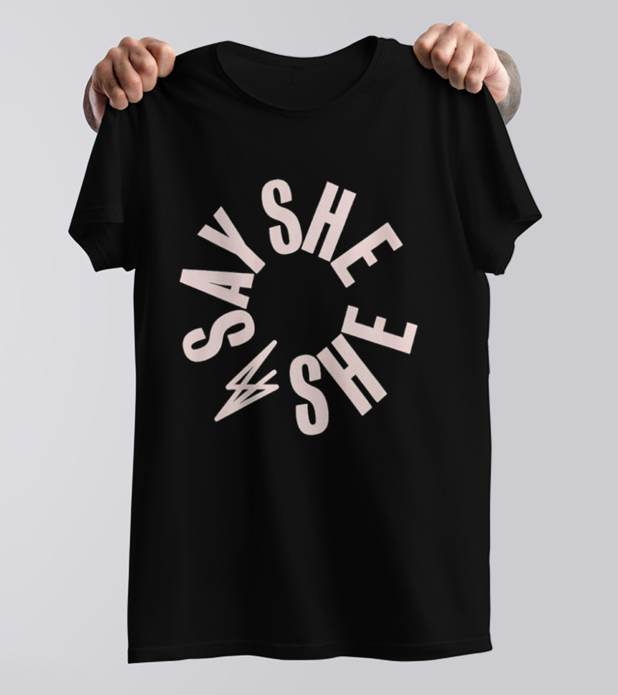Say She She Band Circular Lettering T-Shirt