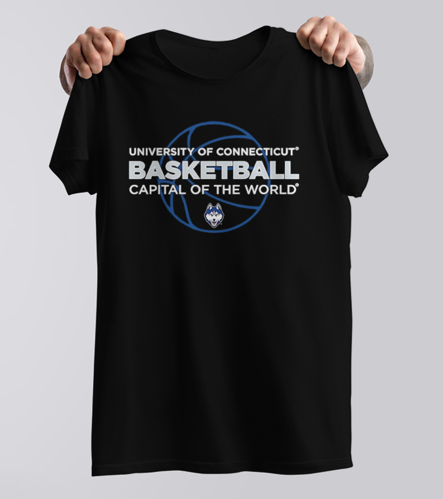 UConn Huskies University Of Connecticut Basketball Capital Of The World T-Shirt