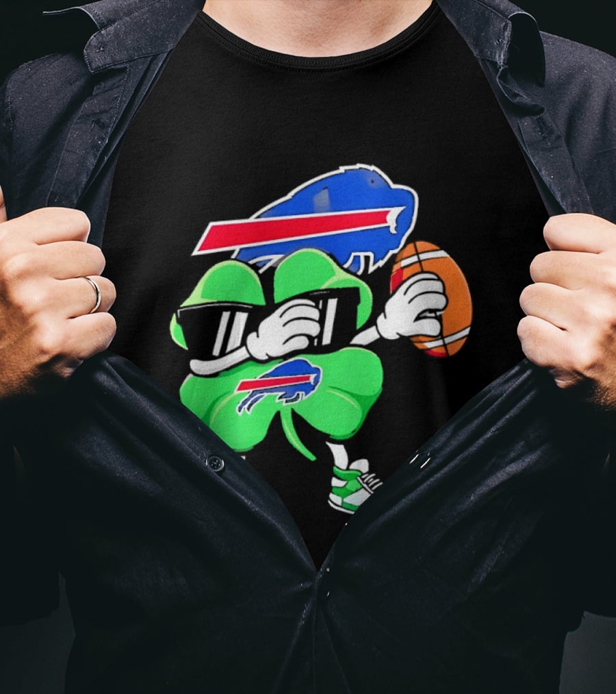 Buffalo Bills St Patrick's Day Shamrock Football T-Shirt