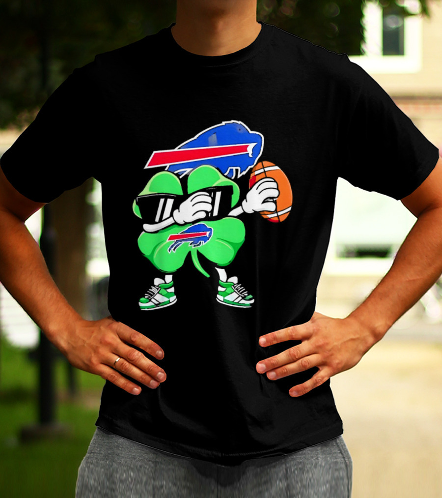 Buffalo Bills St Patrick's Day Shamrock Football T-Shirt