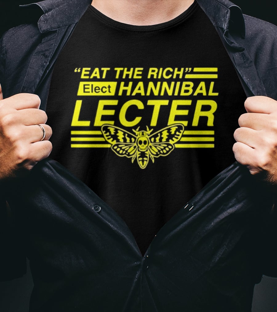 Eat The Rich Elect Hannibal Lecter Butterfly Skull T-Shirt