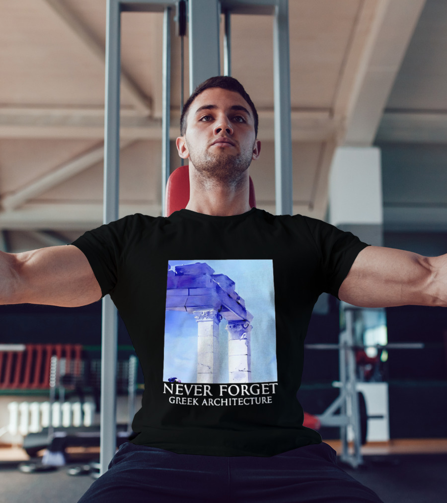Never Forget Greek Architecture Two Columns T-Shirt