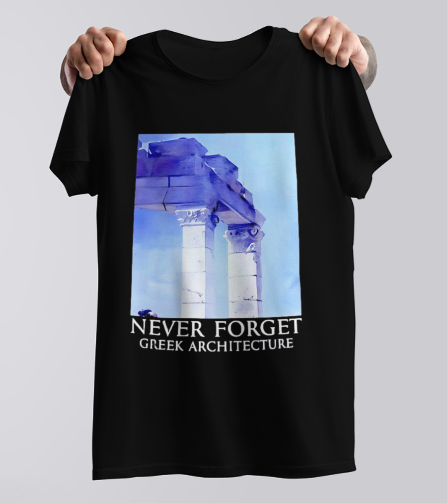 Never Forget Greek Architecture Two Columns T-Shirt