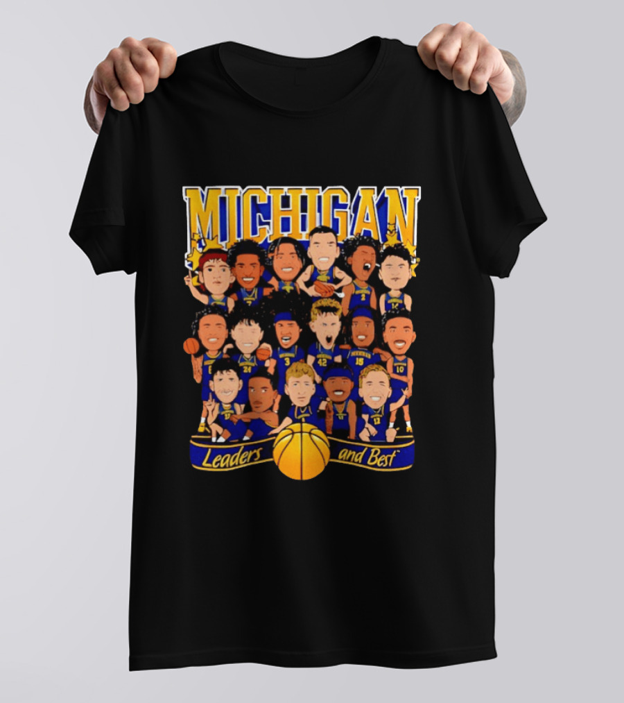 Michigan Wolverines Leaders And Best Basketball Team Players T-Shirt