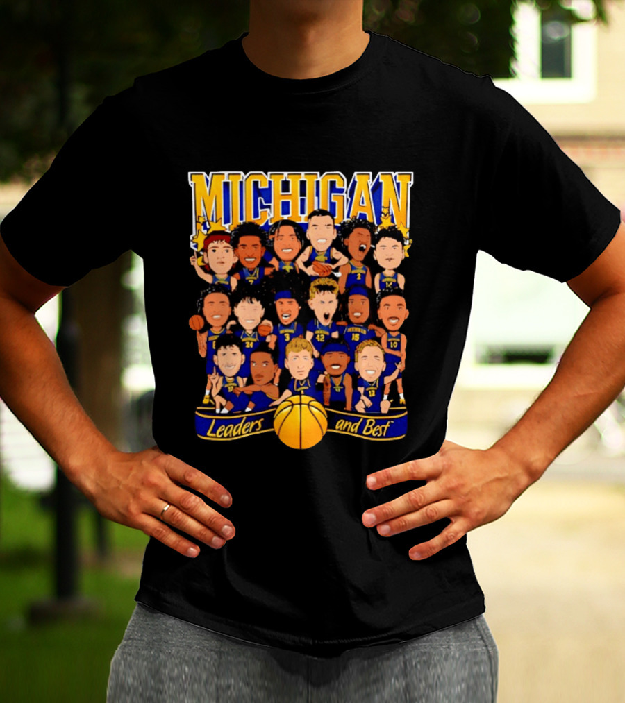 Michigan Wolverines Leaders And Best Basketball Team Players T-Shirt
