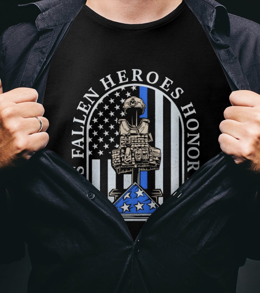 USMS Fallen Heroes Honor Run Stars And Stripes Tribute Memorial T-Shirt