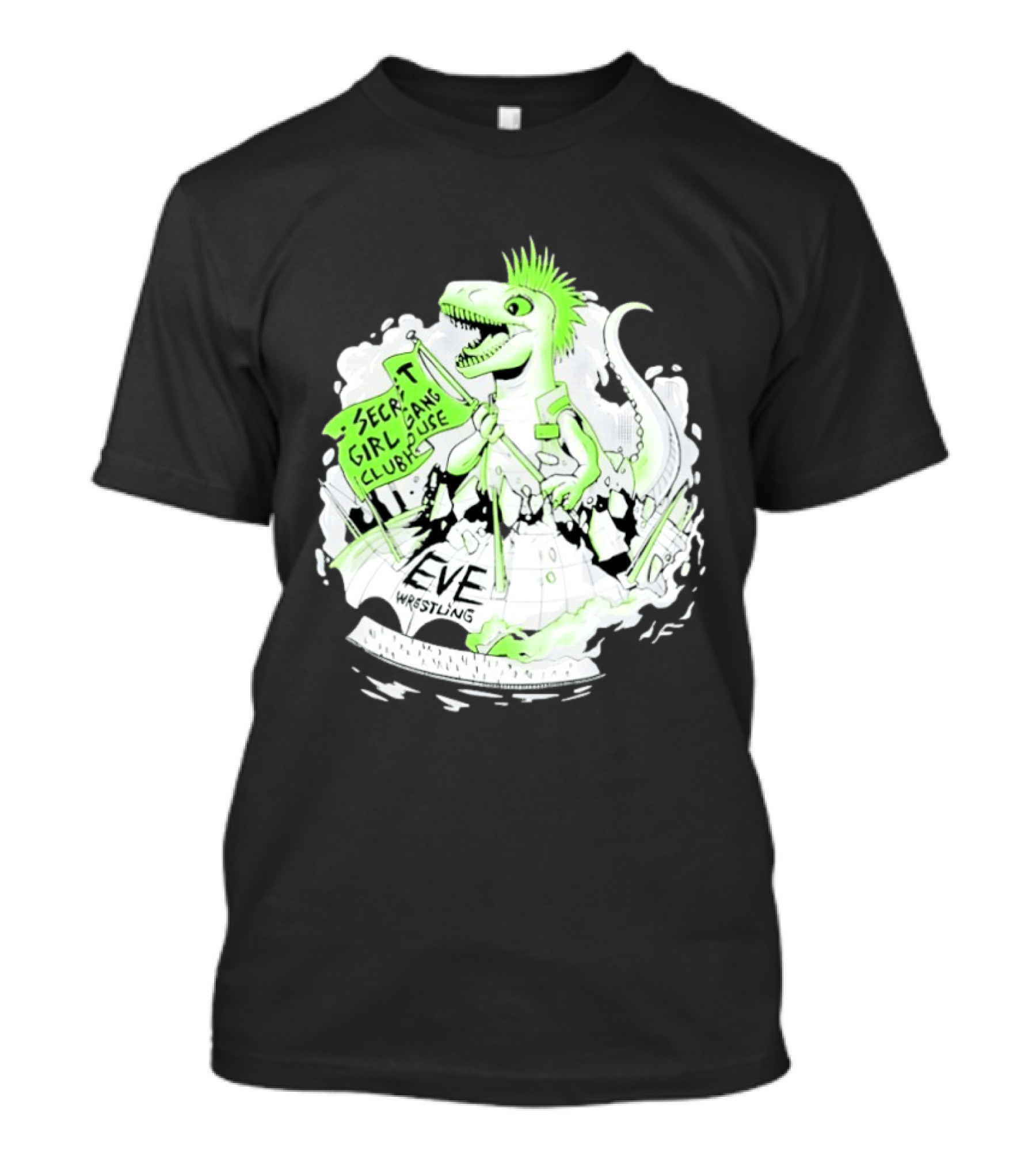 Punk Dino Secret Girl Gang Clubhouse EVE Wrestling T-Shirt