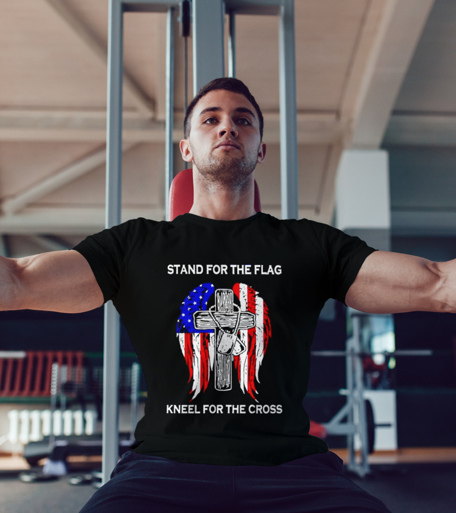 Stand For The Flag Kneel For The Cross USA Wings T-Shirt