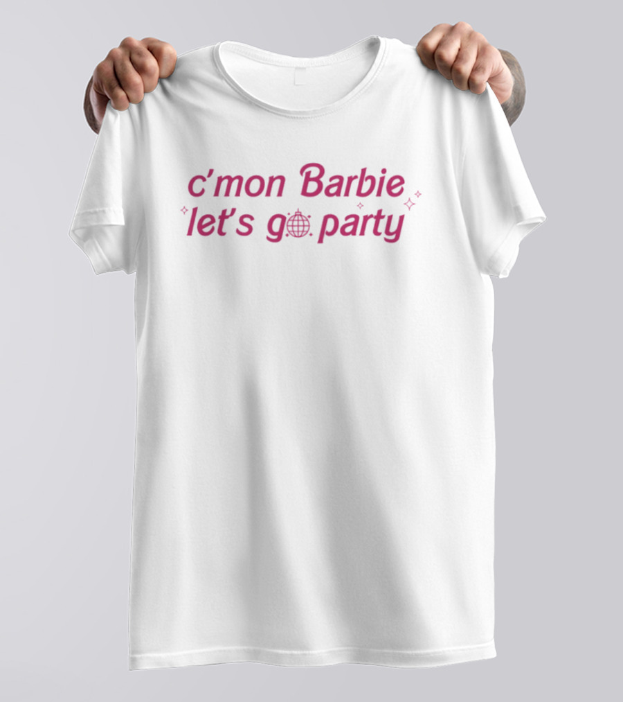 C'mon Barbie Let's Go Party Disco Ball Sparkle Fun T-Shirt