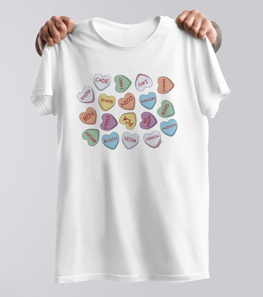 Lesbian Love Hearts Shota Cade Shaw Jamo Nico Dansby Boyd Ben Pca Steele Mio Baller Palencia T-Shirt