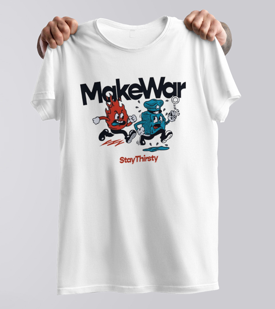 MakeWar StayThirsty Flame Police Chase Animation T-Shirt