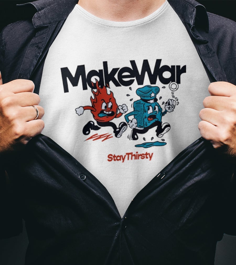MakeWar StayThirsty Flame Police Chase Animation T-Shirt