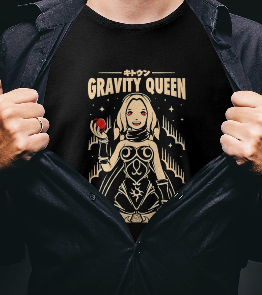 Gravity Queen Kat With Red Apple And Stars T-Shirt