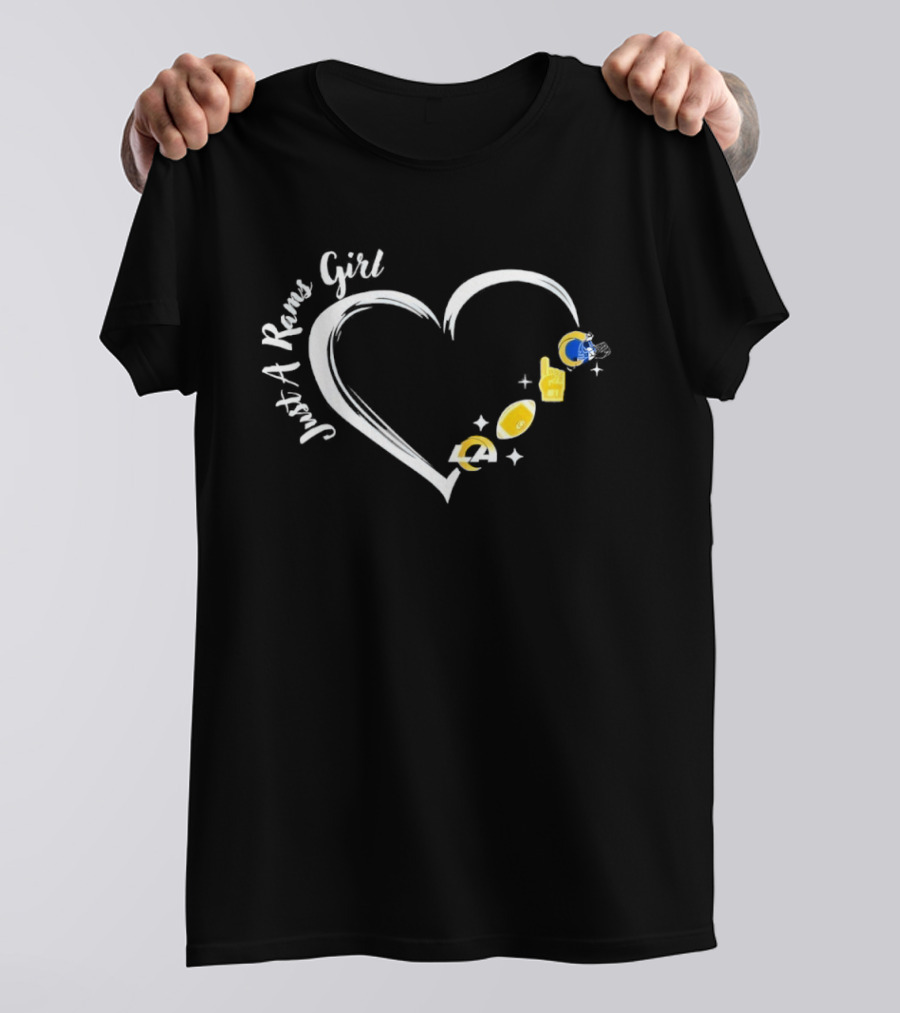 Just A Los Angeles Rams Girl Heart T-Shirt