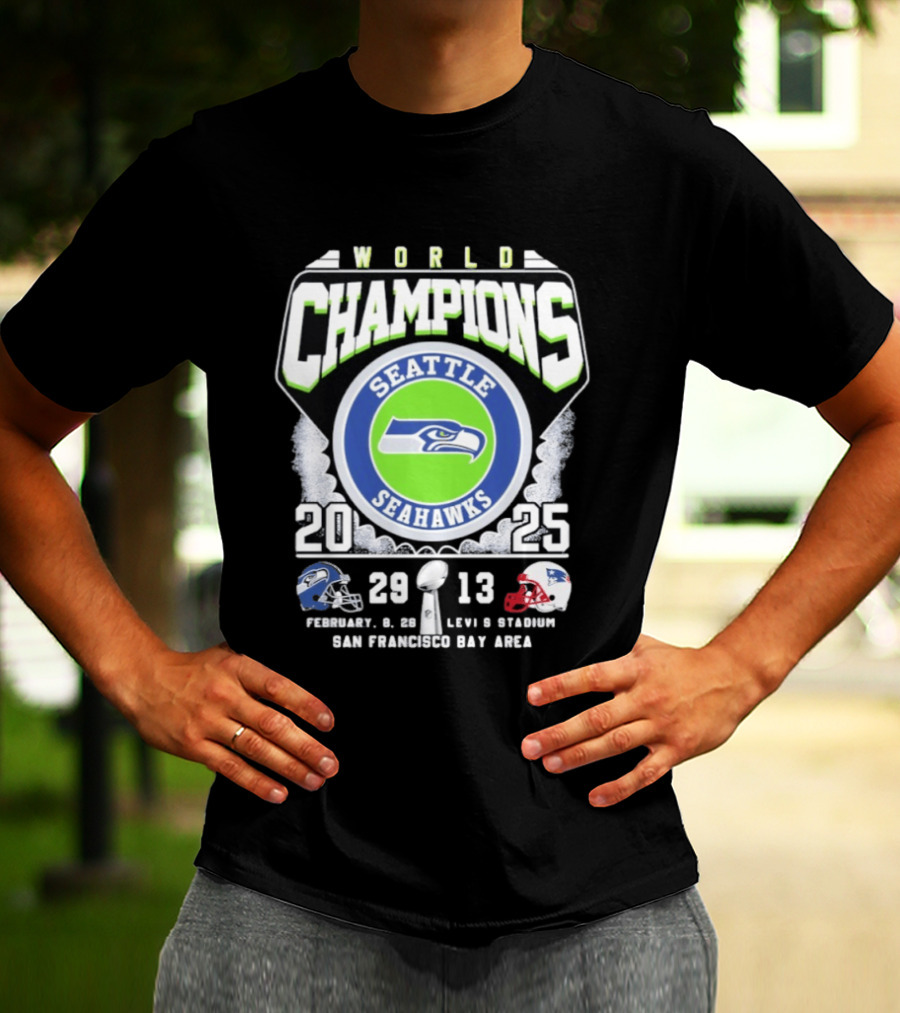 Seattle Seahawks World Champions 2025 Score 29 13 Levi's Stadium San Francisco Bay Area T-Shirt