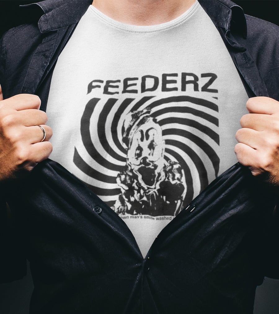 Feederz Clown Man's Smile Washed Away Spiral T-Shirt
