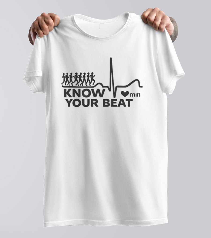 Know Your Beat Heartbeat Running Steps With Heart Rate Min T-Shirt
