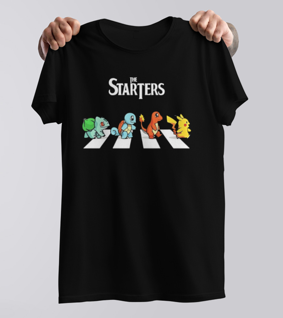 The Starters Pokemon Characters Walking Abbey Road T-Shirt