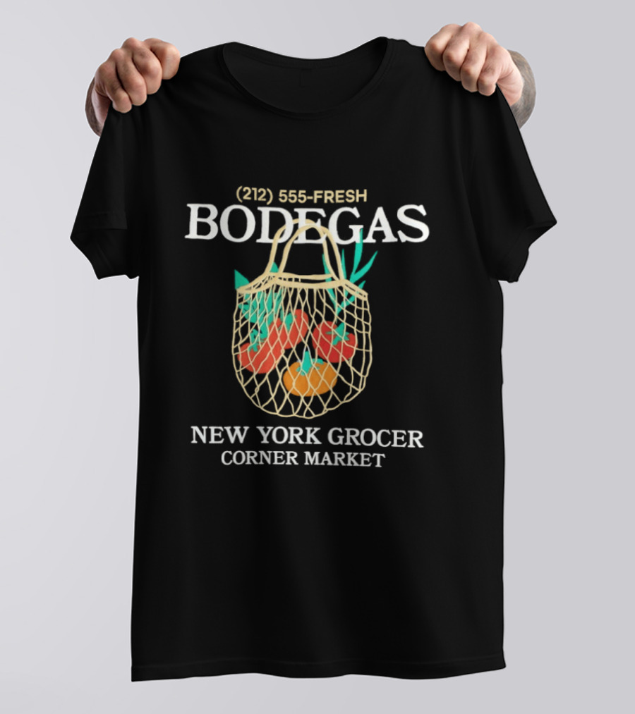 (212) 555 FRESH Bodegas New York Grocer Corner Market T-Shirt