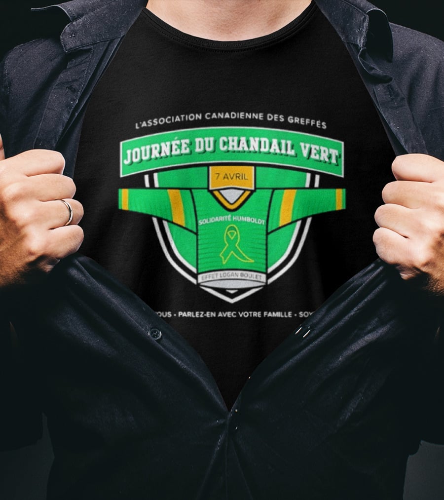 L'association Canadienne Des Greffes Solidarité Humboldt Journée Du Chandail Vert Avril T-Shirt
