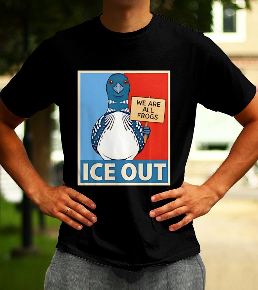 Minnesota State Bird Loon Ice Out We Are All Frogs T-Shirt