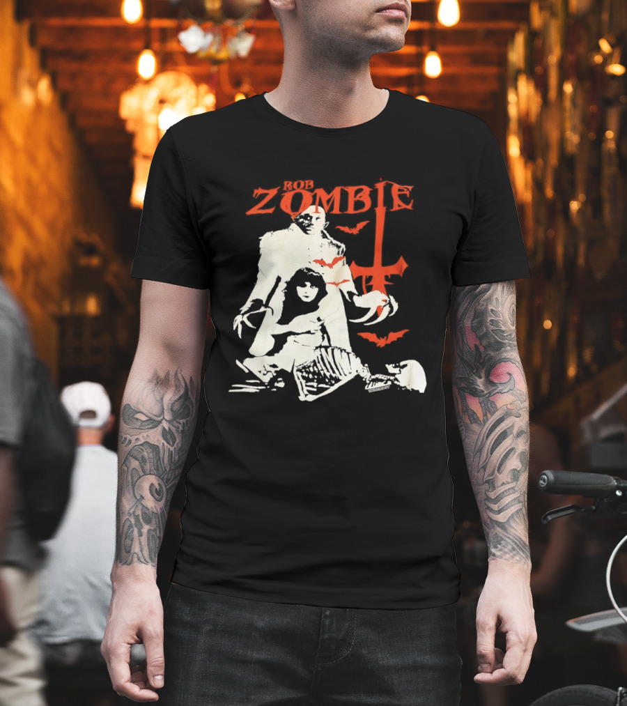 Rob Zombie Horror Red Bats Halloween T-Shirt