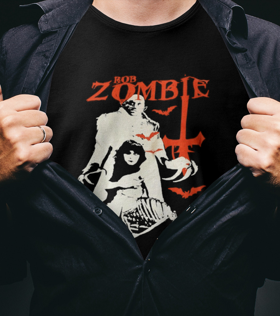 Rob Zombie Horror Red Bats Halloween T-Shirt