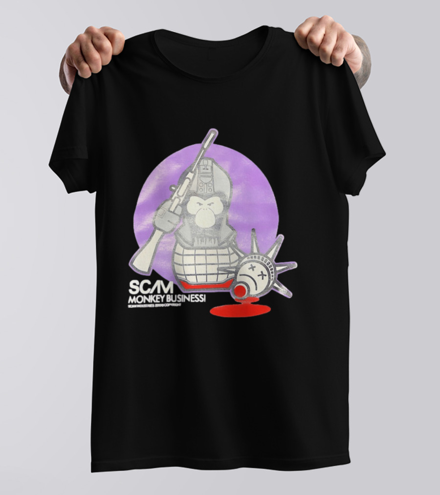 Scam Monkey Business Industries 2010 Liberty Statue T-Shirt