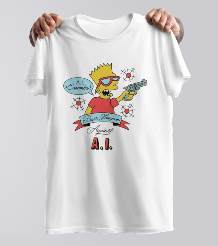 Bart Simpson A.I. Caramba Against A.I. T-Shirt