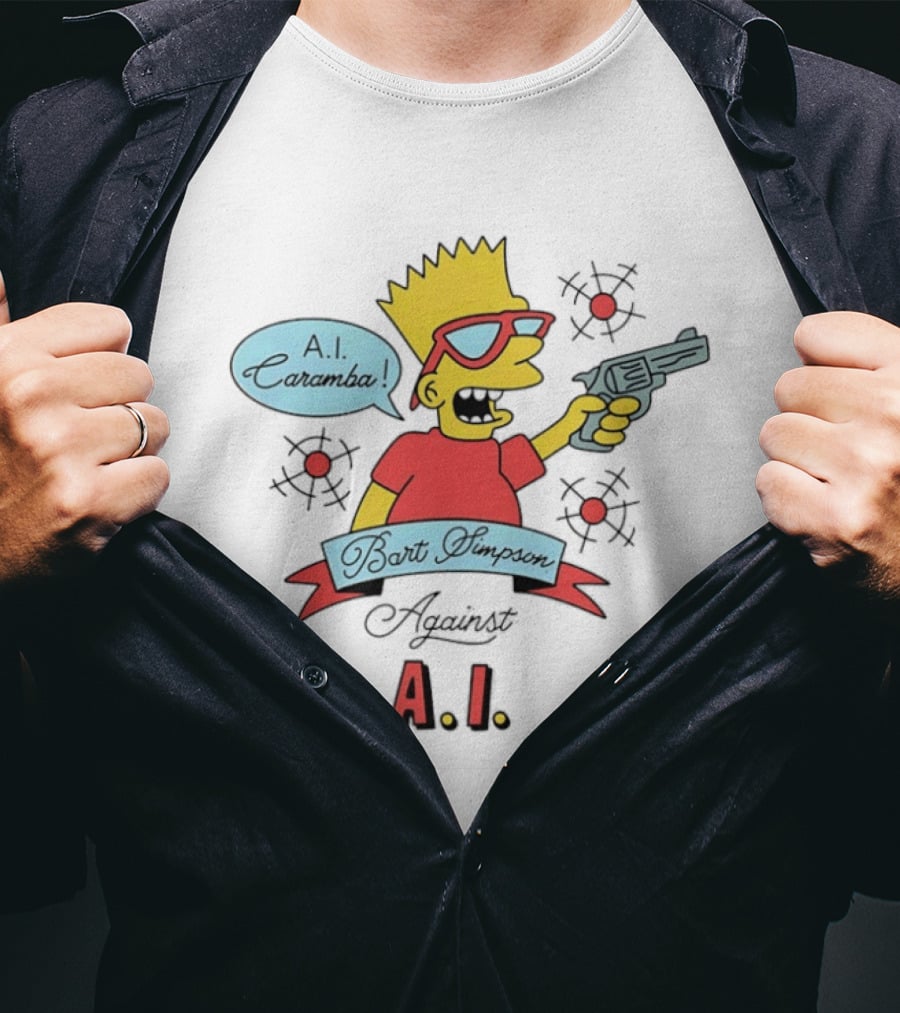 Bart Simpson A.I. Caramba Against A.I. T-Shirt