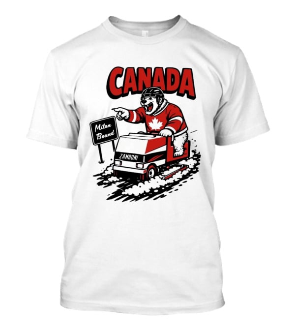 Canada Hockey Polar Bear Zamboni Milan Bound Winter Sports T-Shirt