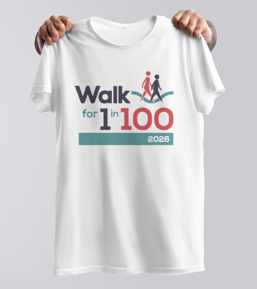 Walk For 1 In 100 2026 Event Awareness Campaign T-Shirt