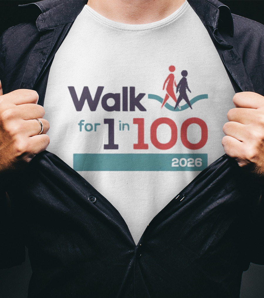 Walk For 1 In 100 2026 Event Awareness Campaign T-Shirt