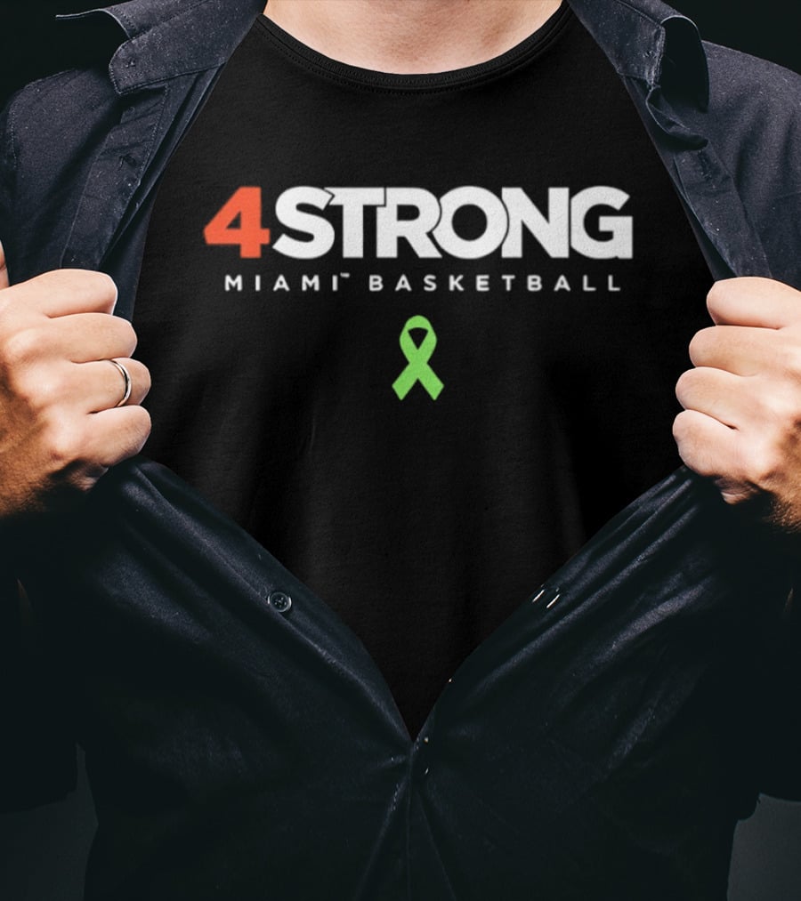 4Strong Miami Basketball Green Ribbon Awareness T-Shirt